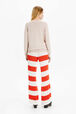 Women Cherry Print Sweater Beige back worn view