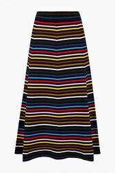 Multicolored Striped Long Skirt Multico front view