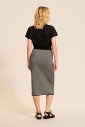 Women Floral Print T-shirt Black back worn view
