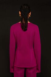 Women Milano Knitted Jacket Fuchsia back worn view