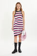 Short striped tank dress Pink front worn view