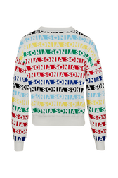 Women Multicolor Striped Jumper Multico white back view
