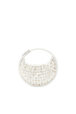 Sac Domino mini en cuir et studs Blanc vue de face