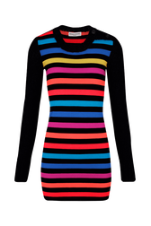 Women Jane Birkin Striped Midi Dress Multico striped rf front view