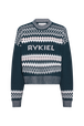 Fair Isle sweater in wool and lurex Pink front view