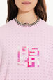 Short-sleeved crew-neck t-shirt in cotton jersey Pink details view 1