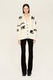Cardigan grunge laine logo Sonia Rykiel femme Ecru vue de détail 3