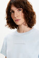 Women Velvet T-shirt Baby blue details view 2
