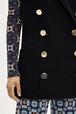 Wool Double-Breasted Longline Sleeveless Waistcoat Black details view 2