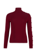 Long-Sleeved Turtleneck Jumper Claret front view