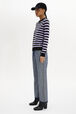 Striped Long-Sleeved Crew Neck Sweater Striped black/lilac details view 1