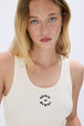 Cotton tank top Cream details view 1