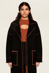 Manteau double face laine femme Noir vue de détail 4
