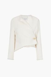 Veste tweed en lin Naturel vue de face