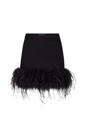 Jersey mini skirt Black front view