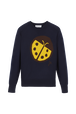 Pull symbole coccinelle femme Bleu nuit vue de face