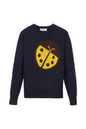 Pull symbole coccinelle femme Bleu nuit vue de face