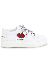 Leather Girl Basket with Glitter Print on the outside White details view 1