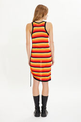 Short striped tank dress Orange back worn view