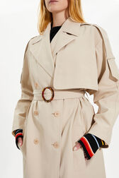 Trench structuré gabardine femme Beige vue de détail 2