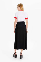Women Viscose Flowing Skirt Black back worn view