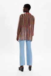 Women Polka Dot Print Shirt Multico crea back worn view