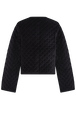 Short velvet quilted jacket Black back view