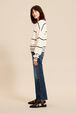 Pull rayé col contrastant femme Ecru vue de détail 1