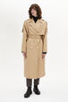 Gabardine Belted Trench Coat Beige details view 1