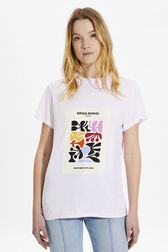 T-shirt coton femme Baby rose vue de détail 1