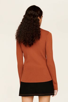 Top goutte uni femme Camel vue portée de dos