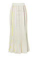 Jupe longue plissée rayée multicolore Ecru vue de face