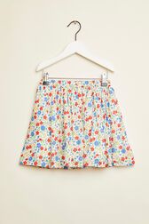 Jupe courte fille motif fleur Multico vue de face