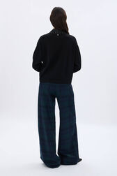 Merino wool sweater Black back worn view