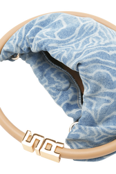 Sac Domino mini en denim zébre Bleu vue de détail 2