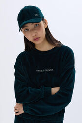 Casquette en velours Dark green vue portée de face