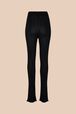 Women Ribbed Knit Flare Pants Black back view