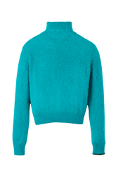Women Mohair Turtleneck Emerald back view