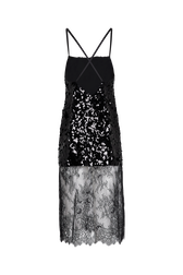 Robe nuisette à bretelles à sequins Noir vue de dos