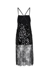Strappy Sequined Slip Dress Black back view