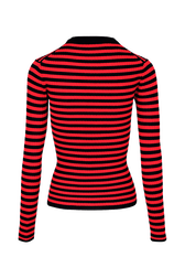 Pull chaussette rayé femme Raye noir/rouge vue de dos