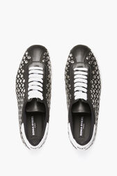 Leather Studded Sneakers Black details view 4