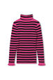 Sonia Rykiel Logo Striped Knitted Turtleneck Sweater Fuchsia back view