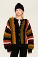 Blouson laine bouclette femme Multico raye crea vue portée de face