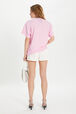Denim mini shorts Ecru back worn view