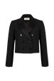 Veste tailleur masculine en laine froide Noir vue de face