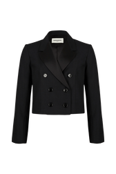 Veste tailleur masculine en laine froide Noir vue de face