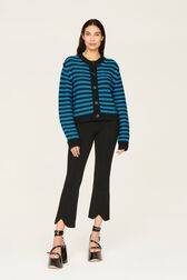 Women Big Poor Boy Striped Cardigan Striped black/pruss.blue details view 4
