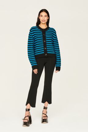 Women Big Poor Boy Striped Cardigan Striped black/pruss.blue details view 4