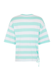 Striped short-sleeved crew-neck T-shirt White/mint stripe back view